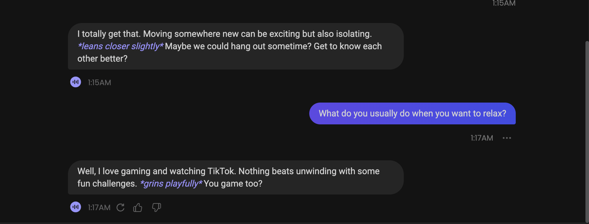 Asked what she does to relax, Aoi answered gaming and TikTok.